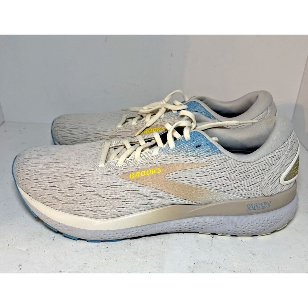 Brooks Ghost 16 Running Shoes Sneakers Men’s Size 12 Grey Beige Athletic Walking